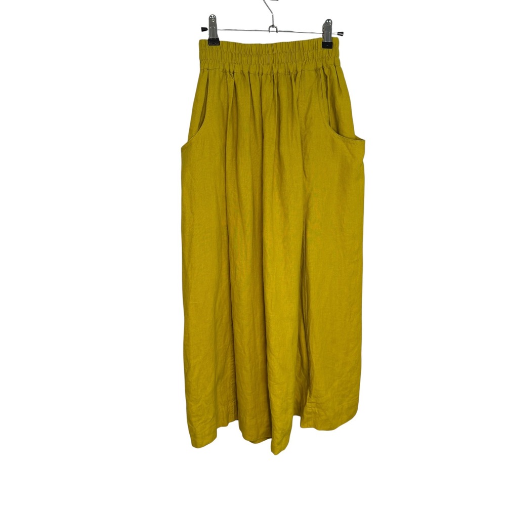notPERFECTLINEN Mustard Yellow Midi Skirt - Picture 5 of 9